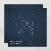 Save The Date Amour Constellation - Mariage Enregistrer la date (Devant / Derrière)