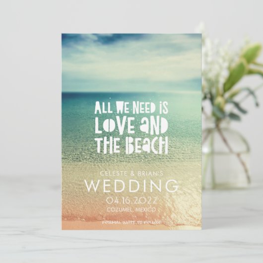 Save The Date Amour et mariage sur la plage Photo Enregistrer la (Debout devant)