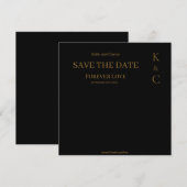 Save The Date Amour Éternel Mariage Noir Sauvegarder la Date (Devant / Derrière)