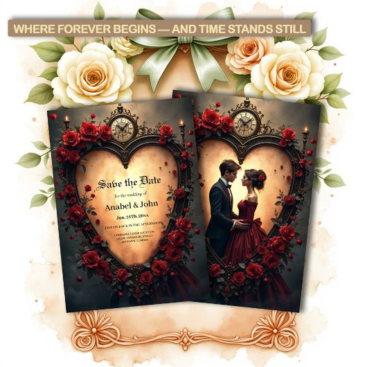 Save The Date Amour Intemporel – Collection de Mariage Victorien