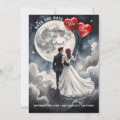 Save The Date Amour romantique sur Cloud Neuf Mariage Fairytale (Devant)