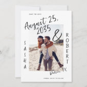 Save The Date Ampersand de mariage photo écriture manuscrite sty (Devant)