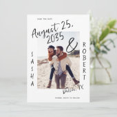 Save The Date Ampersand de mariage photo écriture manuscrite sty (Debout devant)