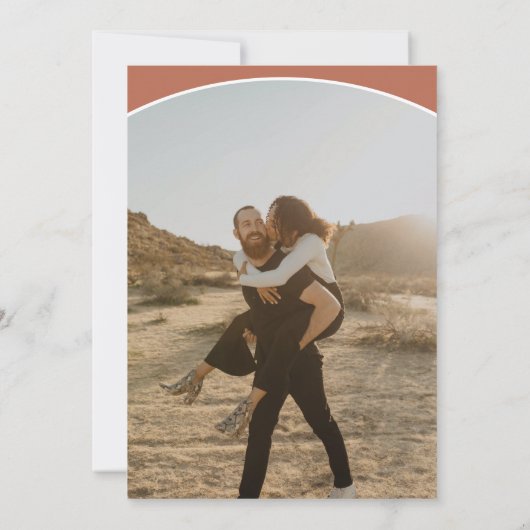 Save The Date Ampersand moderne en terre cuite 2 photos enregist (Dos)