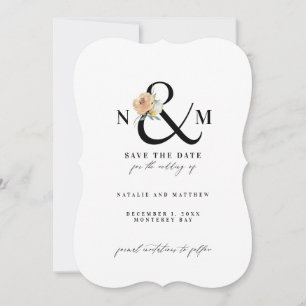Save The Date Ampersande de feuillage d'aquarelle