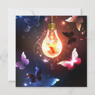 Save The Date Ampoule lumineuse avec papillons nocturnes