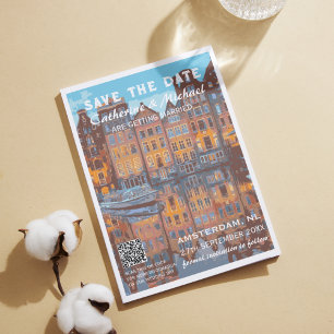 Save The Date Amsterdam Mariage Travel Style Code QR