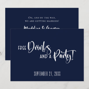 Save The Date Amusant Boissons Gratuites Mariage De Fête Enregis