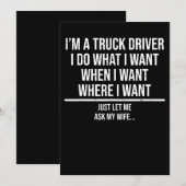 Save The Date Amusant Conducteur De Camion Mari Demander À Ma Fe (Devant / Derrière)