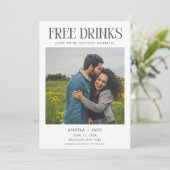 Save The Date Amusant Noir Blanc photo mariage Enregistrer la da (Debout devant)