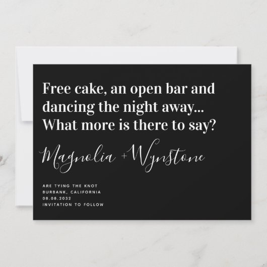 Save The Date Amusante Typographie Moderne Mariage Enregistrer L (Devant)