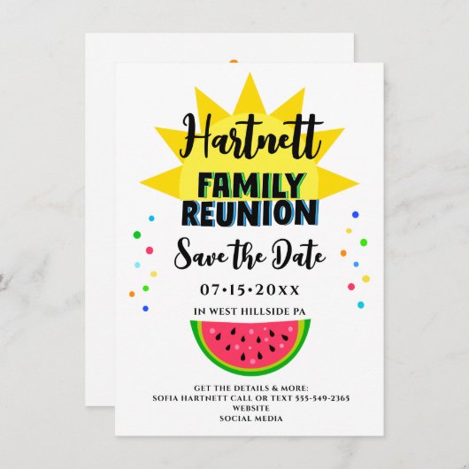 Save The Date Amusement & Reunion Famille Sun Appartement Enregi (Devant / Derrière)