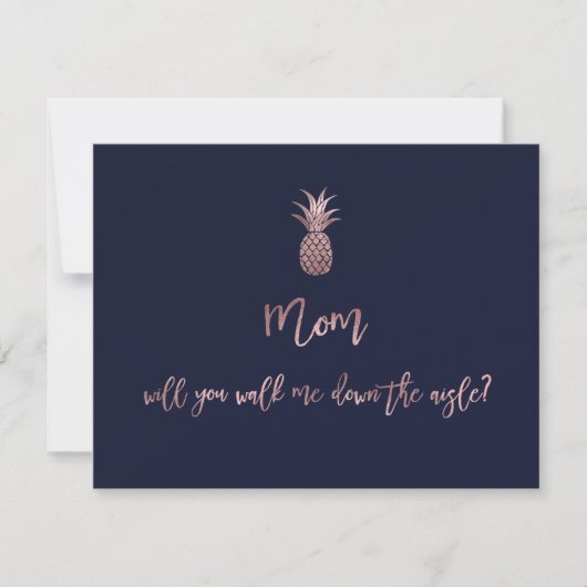Save The Date Ananas Rose Gold maman, veux-tu m'accompagner.. (Devant)
