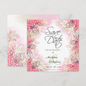 Save The Date Ananas roses exotiques (Devant / Derrière)