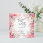 Save The Date Ananas roses exotiques (Debout devant)