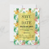 Save The Date Ananas Tropical & Hibiscus Enregistrer La Date (Devant)