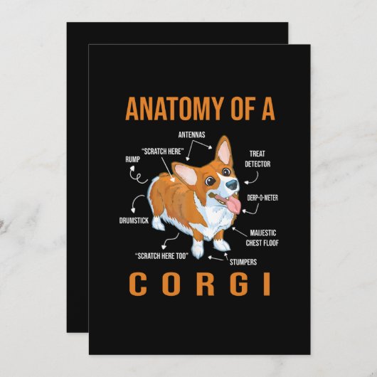 Save The Date Anatomie d'un chien de Corgi Funny (Devant / Derrière)
