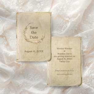 Save The Date Ancien Papier Rustique Mariage Enregistrer La Cart