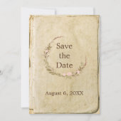 Save The Date Ancien Papier Rustique Mariage Enregistrer La Cart (Devant)