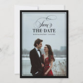 Save The Date Ancienne Argent Moderne Formel Mariage Luxe Chic (Devant)