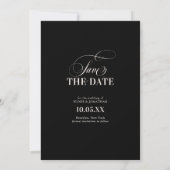 Save The Date Ancienne Argent Moderne Formel Mariage Luxe Chic (Dos)
