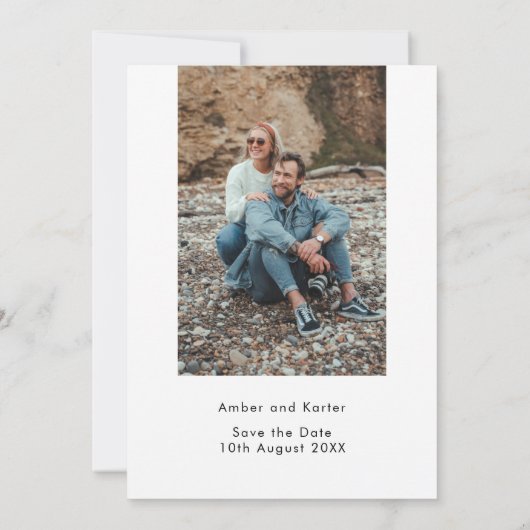 Save The Date Ancienne Nouvelle Empruntée Bleue Police Moderne M (Dos)