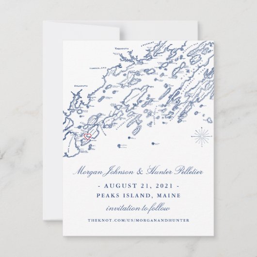 Save The Date ANCIENNE VERSION Peaks Island Enregistrer la date (Devant)