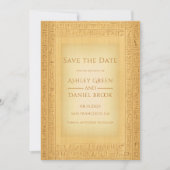 Save The Date Ancient Gold Hieroglyphic Motifs Egyptian Wedding (Devant)