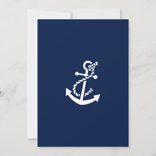 Save The Date Ancre Bateau Nautique Bleu Marine Enregistrer La D (Dos)