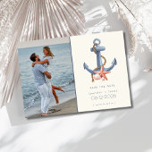 Save The Date Ancre bleu marine Photo Plage Mariage