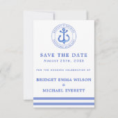 Save The Date Ancre bleue marine | Enregistrer le Mariage de dat (Devant)