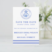 Save The Date Ancre bleue marine | Enregistrer le Mariage de dat (Debout devant)
