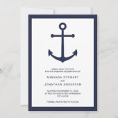 Save The Date Ancre bleue marine nautique mariage Enregistrer la (Devant)