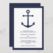 Save The Date Ancre bleue marine nautique mariage Enregistrer la (Devant / Derrière)