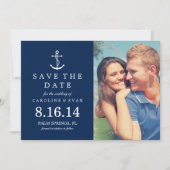 Save The Date Ancre bleue photo mariage Enregistrer la date (Devant)