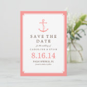 Save The Date Ancre corail mariage Enregistrer la date (Debout devant)