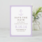 Save The Date Ancre Lavender Mariage Enregistrer la date (Debout devant)