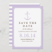 Save The Date Ancre Lavender Mariage Enregistrer la date (Devant / Derrière)