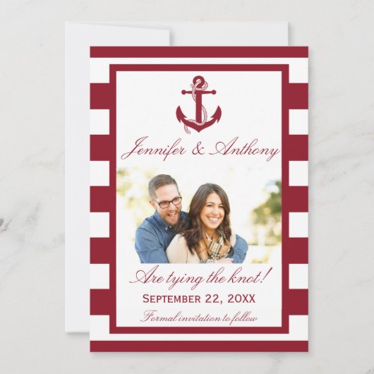 Save The Date Ancre Nautique Photo Mariage Enregistrer la date (Devant)