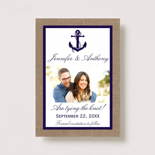 Save The Date Ancre Nautique Photo Mariage Enregistrer la date