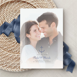 Save The Date Ancre nautique photo mariage Enregistrer la date