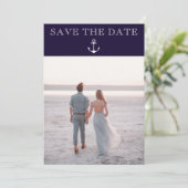 Save The Date Ancre Nautique Plage Mariage Photo Enregistrer La  (Debout devant)