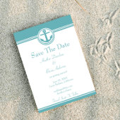 Save The Date Ancre Nautique turquoise Enregistrer La Date