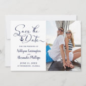 Save The Date Ancre nautique Typographie de script photo Marine  (Devant)