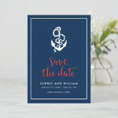 Save The Date Ancre Script bleu et rouge Enregistrer la date (Debout devant)