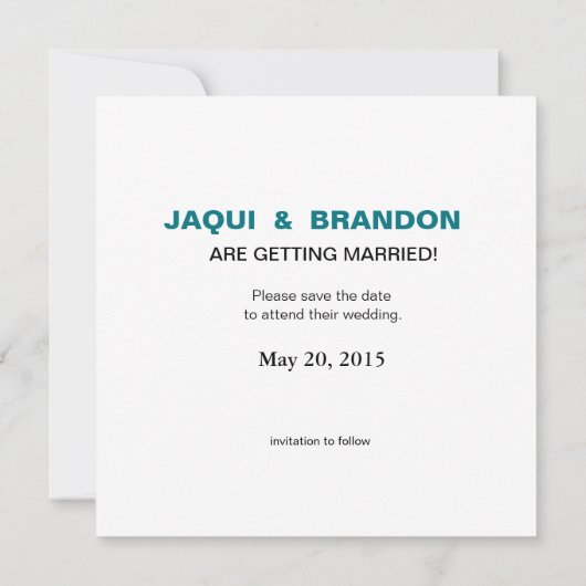 Save The Date Ancre sur rayures Enregistrez la date | sarcelle b (Dos)