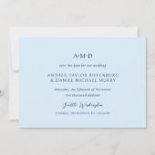 Save The Date Andrea Bleu Ciel Élégant Mariage (Devant)