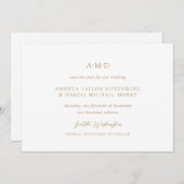 Save The Date Andrea Gold Elegant Wedding (Devant / Derrière)