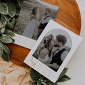 Save The Date ANDREA Gold White Minimalist Boho Initiales Mariag