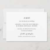 Save The Date Andrea Noir Blanc Élégant Mariage (Devant)